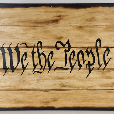 "We The People" Hidden Gun Storage Sign Charred