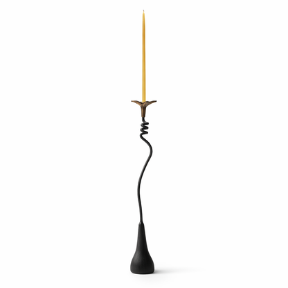 Jasmine in Bloom Candlestick — Handmade Sculptural Iron Candleholder (20”)