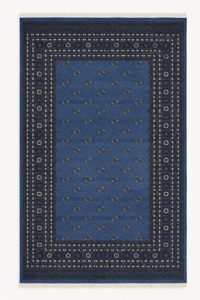 Hand-Knotted Pakistani Bokhara Rug – 100% Wool, size 8' x 10'