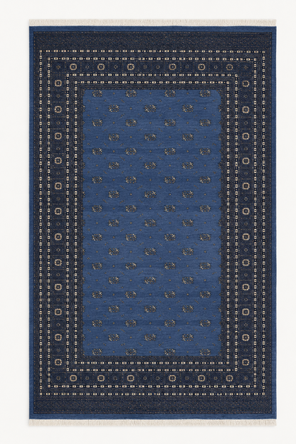 Hand-Knotted Pakistani Bokhara Rug – 100% Wool, size 8' x 10'