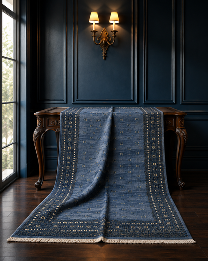 Hand-Knotted Pakistani Bokhara Rug – 100% Wool, size 8' x 10'