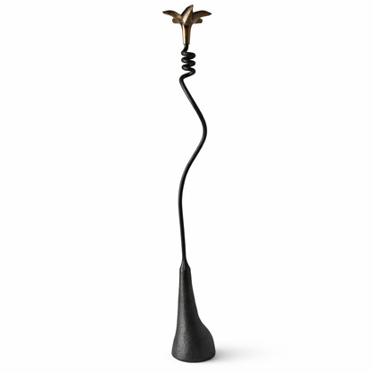 Jasmine in Bloom Candlestick — Handmade Sculptural Iron Candleholder (20”)