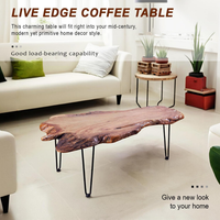 Live Edge Coffee Table Crafted for Modern Living Rooms, Natural Wood Construction, Unique Grain Patterns