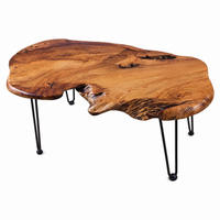 Live Edge Coffee Table Crafted for Modern Living Rooms, Natural Wood Construction, Unique Grain Patterns