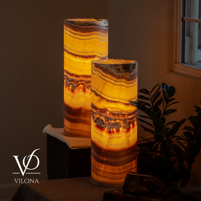 Miami Sunset Onyx Table Lamp Pair #2