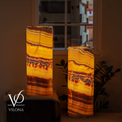 Miami Sunset Onyx Table Lamp Pair #2