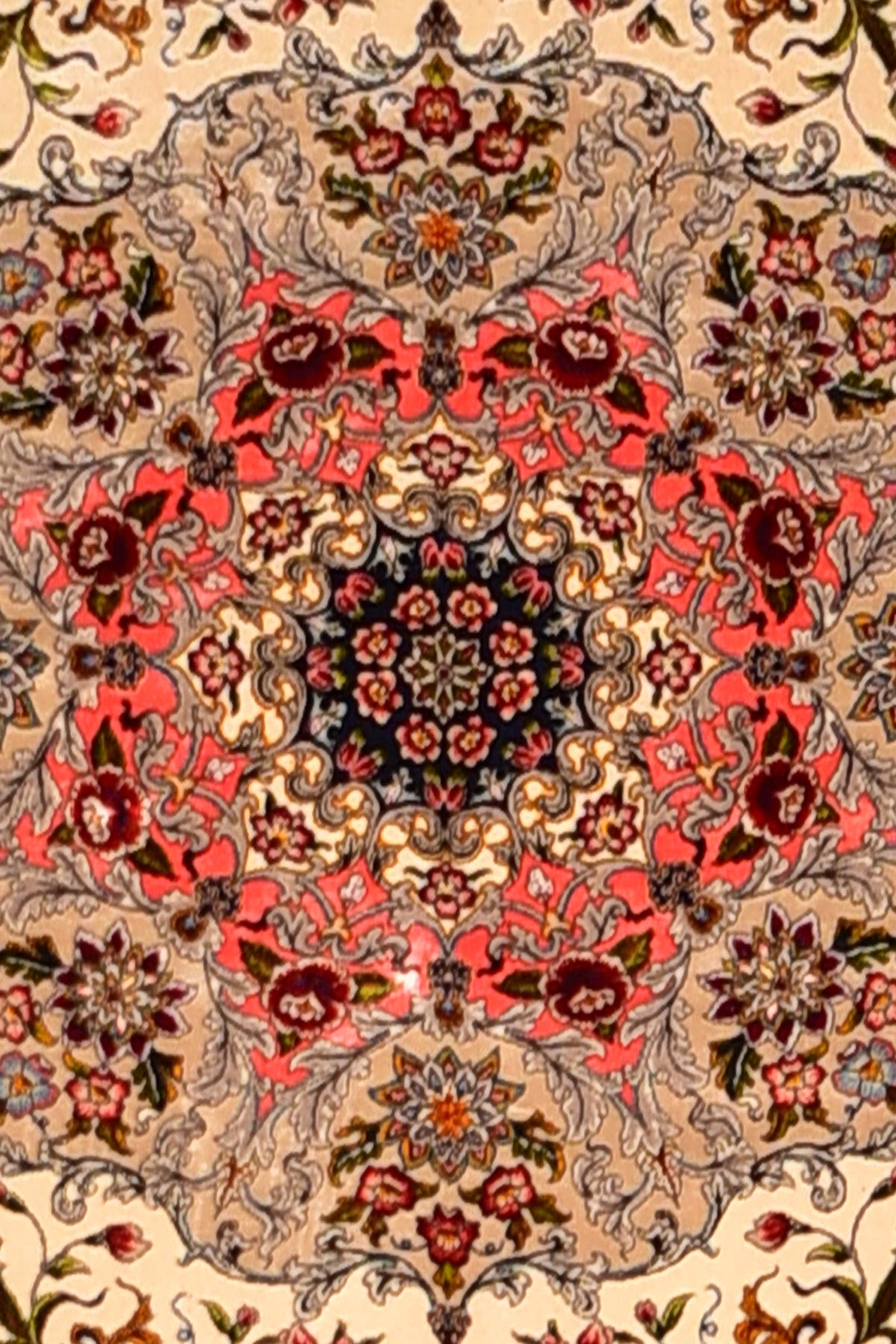Fine Kashan 100% Silk Oriental Rug 6' 7" x 8'