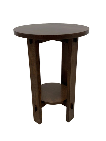 Mission Style Oak Round End Table - Michael's Cherry