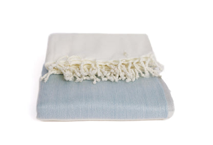 Handwoven Alpaca Throw Blanket From Ecuador - Glacier Grays & White - Kallpa Collection