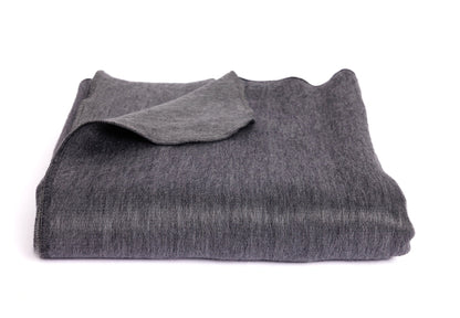 Reversible Alpaca Throw Blanket Handwoven From Ecuador - Storm Grays - Kani Collection