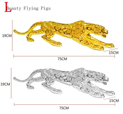 Luxury Geometric Running Panther Sculpture for Modern Home & Office Decor