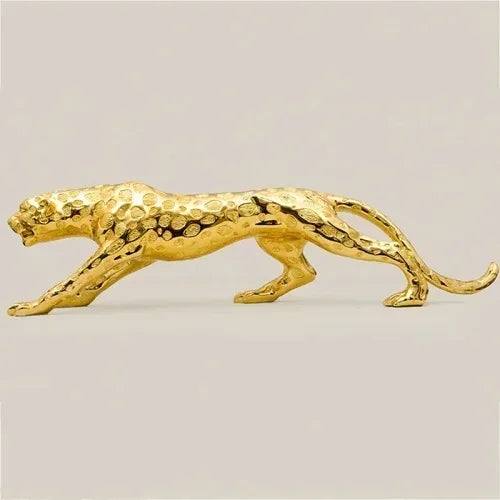 Luxury Geometric Running Panther Sculpture for Modern Home & Office Decor
