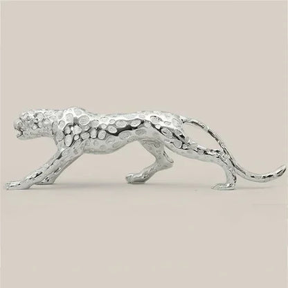 Luxury Geometric Running Panther Sculpture for Modern Home & Office Decor