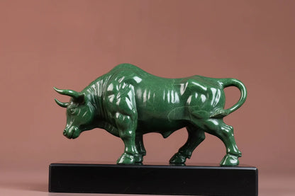 Luxury Green Rhinoceros Statue Decorative Animal Sculpture for Home & Office Decor