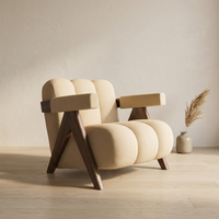 Minimalist Lounge Chair Upholstered Accent Chair — Studio Shot