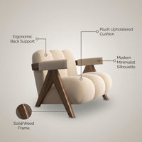 Minimalist Lounge Chair Upholstered Accent Chair — infographic