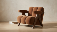Minimalist Lounge Chair Upholstered Accent Chair — Lifestyle
