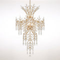 Crystal Chandelier Designed for Grand Lighting, 28-Light Gold Finish, Multi-Tier Design, 118 Inch Length