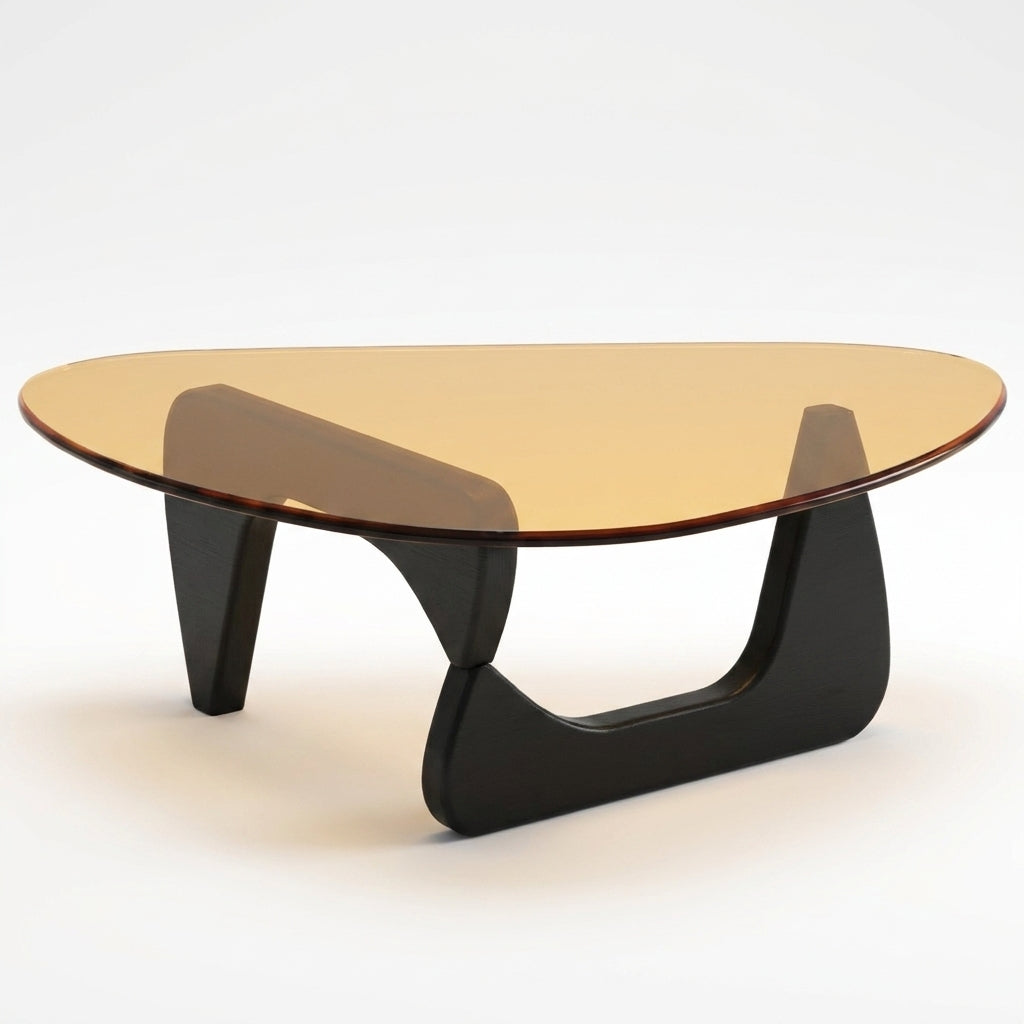 Modern Glass Coffee Table for Living Room, Mid Century Coffee Table, Small Coffee Tables, Suitable for Bedroom Living Room Reception Office Tables (Black/Brown, Medium) — Studio Shot