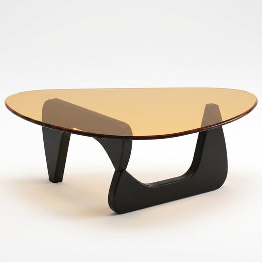 Modern Glass Coffee Table for Living Room, Mid Century Coffee Table, Small Coffee Tables, Suitable for Bedroom Living Room Reception Office Tables (Black/Brown, Medium) — Studio Shot