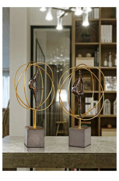 Modern Gymnast Statue Bronze Abstract Figure for Your Home or Office