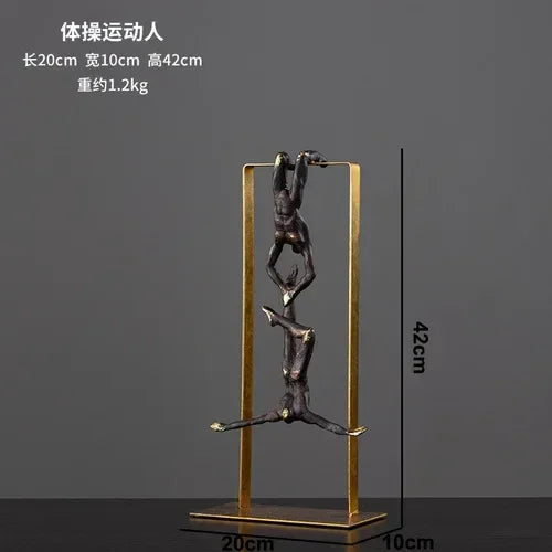Modern Gymnast Statue Bronze Abstract Figure for Your Home or Office