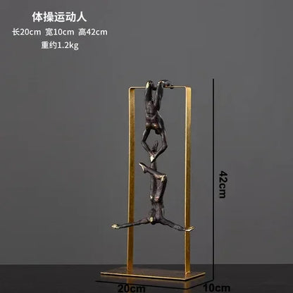 Modern Gymnast Statue Bronze Abstract Figure for Your Home or Office