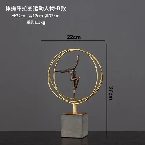 Modern Gymnast Statue Bronze Abstract Figure for Your Home or Office