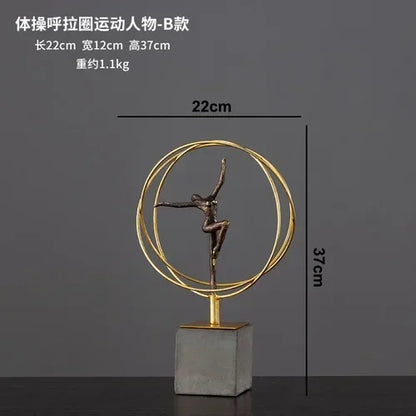 Modern Gymnast Statue Bronze Abstract Figure for Your Home or Office