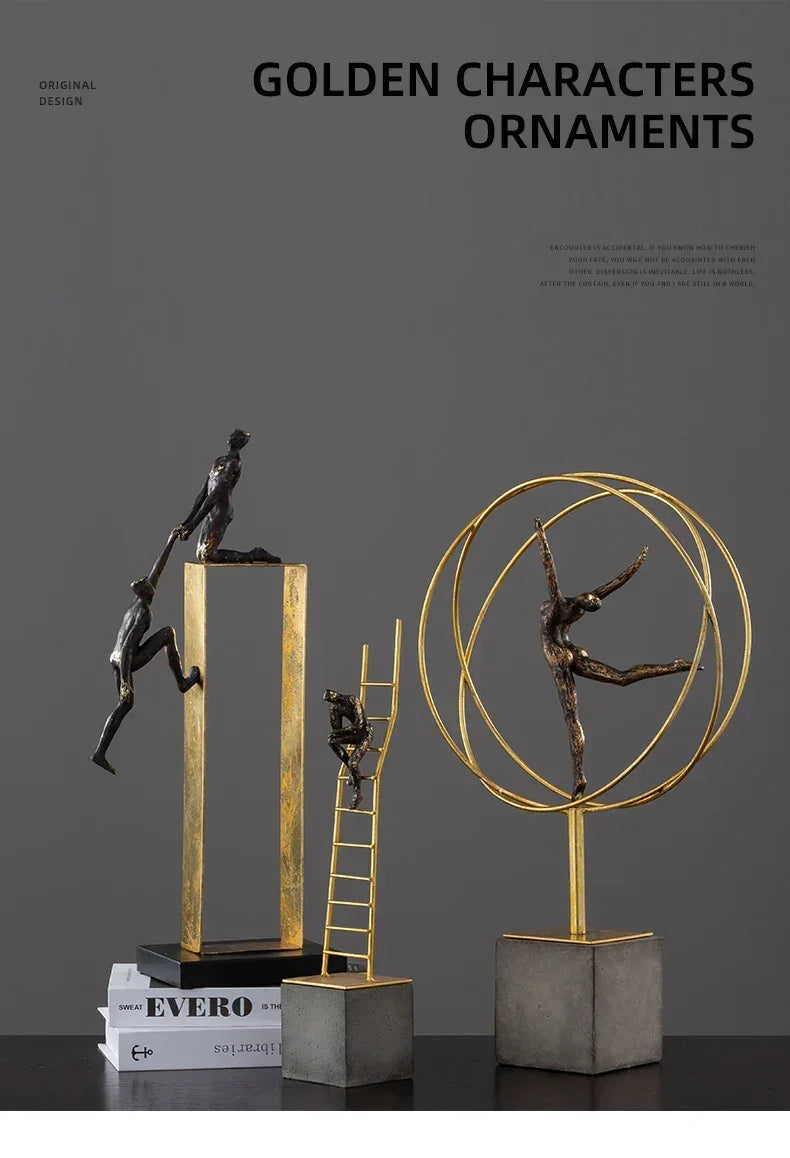 Modern Gymnast Statue Bronze Abstract Figure for Your Home or Office