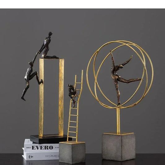 Modern Gymnast Statue Bronze Abstract Figure for Your Home or Office
