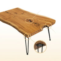 Natural Wood Coffee Table, Unique Live Edge Coffee Table for Living Room — How It Works
