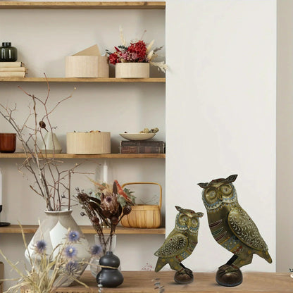 Owl Statue - Decorative Metal Gold Miniature