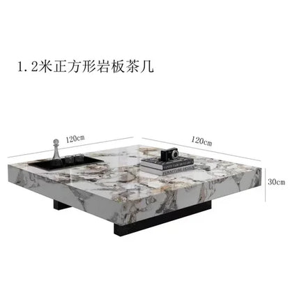 Modern Coffee Table Top Living Room Rectangular Stone Marble Top Coffee Table Italian Luxury Muebles Para ElHogar Furniture