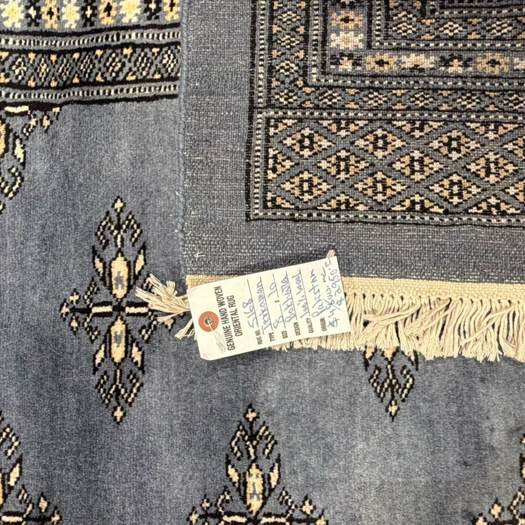 Hand-Knotted Pakistani Bokhara Rug – 100% Wool, size 8' x 10'