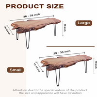 Live Edge Coffee Table Crafted for Modern Living Rooms, Natural Wood Construction, Unique Grain Patterns